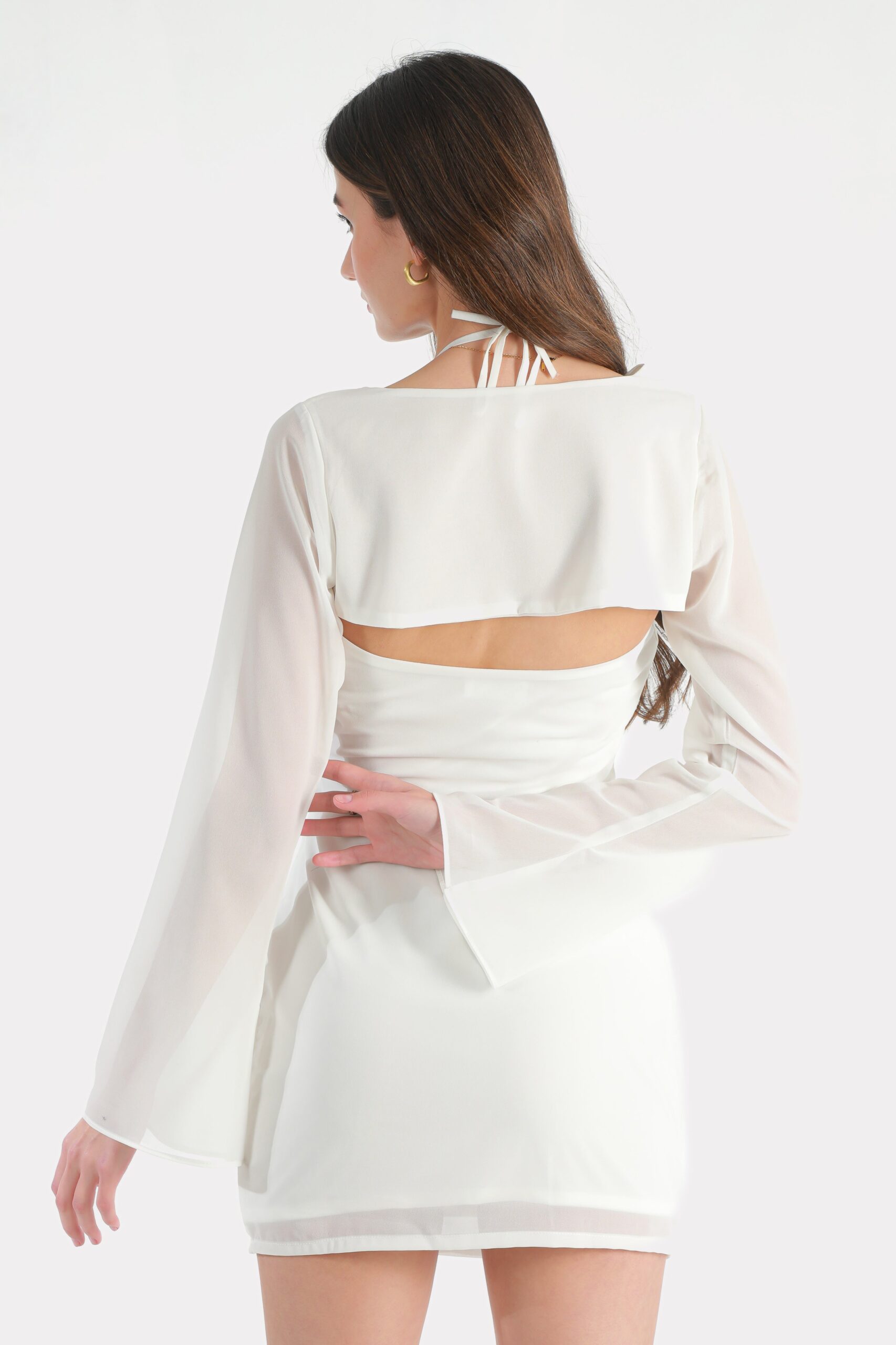 Aven White Mini Dress with Removable Top - Image 5