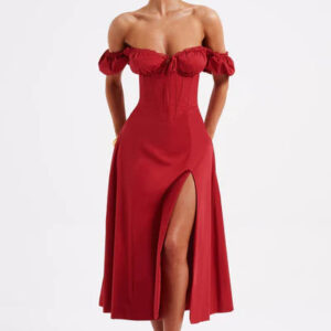 Elven Maroon Midi Dress